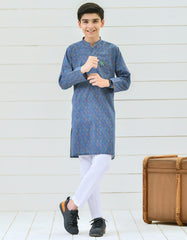 BLUE COTTON KURTA | JCK-S-39309