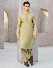 BEIGE COTTON KAMEEZ SHALWAR | JTKS-S-39310