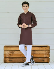 DARK BROWN COTTON KURTA | JCK-S-39314
