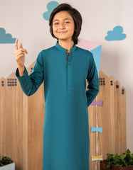 CYAN BLENDED KURTA TROUSER