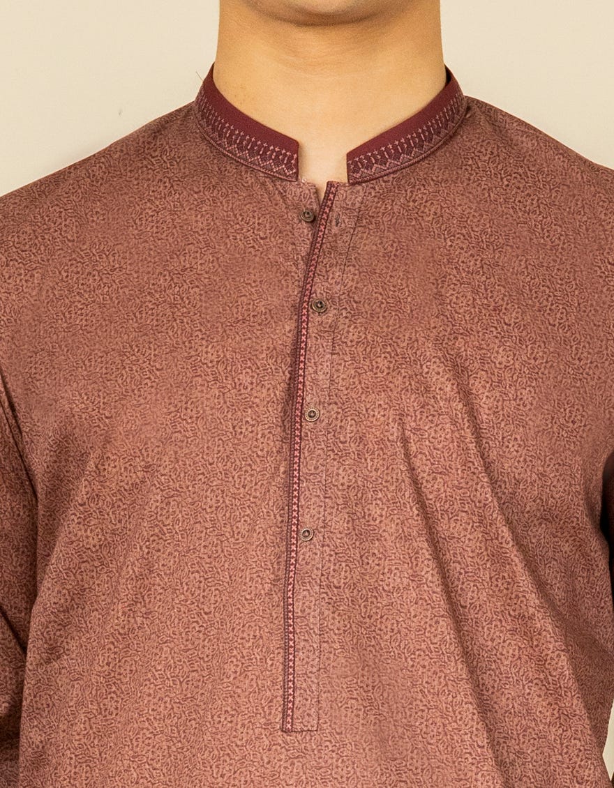 DULL BROWN COTTON KURTA | JTK-S-39315