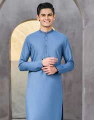 GREYISH BLUE BLENDED KAMEEZ SHALWAR | JTKS-S-39321