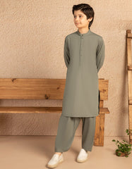 ARMY GREEN BLENDED CASUAL KAMEEZ SHALWAR