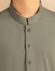 ARMY GREEN BLENDED CASUAL KAMEEZ SHALWAR