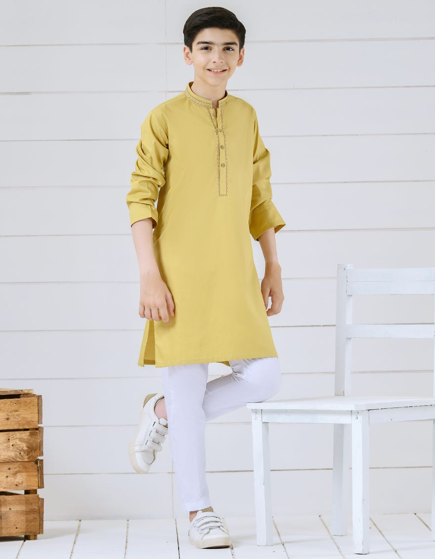 BEIGE COTTON KURTA | JCK-S-39329