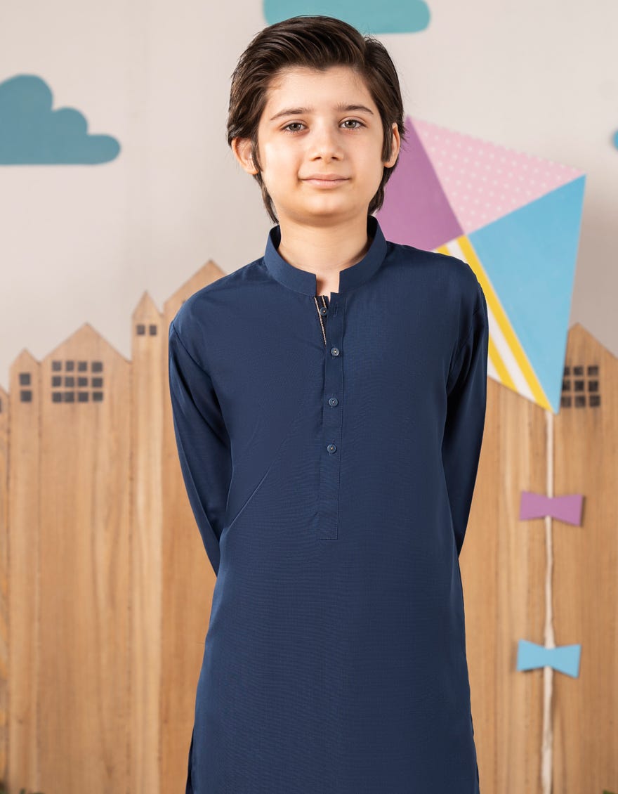 BLUE BLENDED KURTA TROUSER