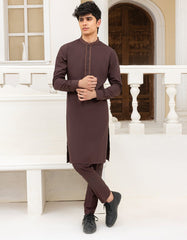 BROWN BLENDED KURTA TROUSER