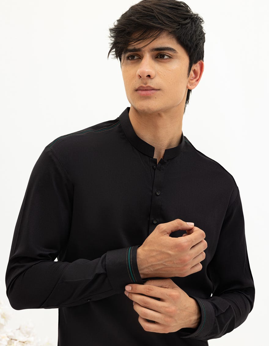 BLACK BLENDED KAMEEZ SHALWAR