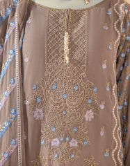 GREY CHIFFON EMBROIDERED 3PC STITCHED