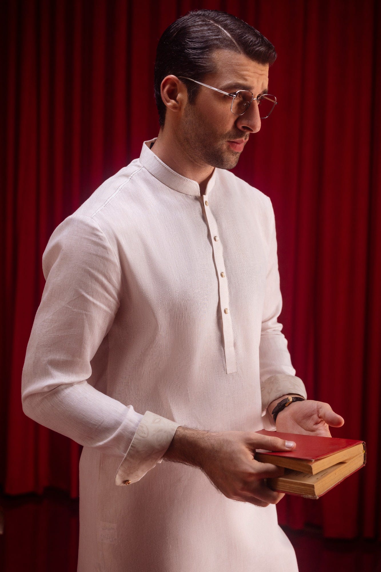 BOLIVIA - BEIGE LINEN KURTA TROUSER