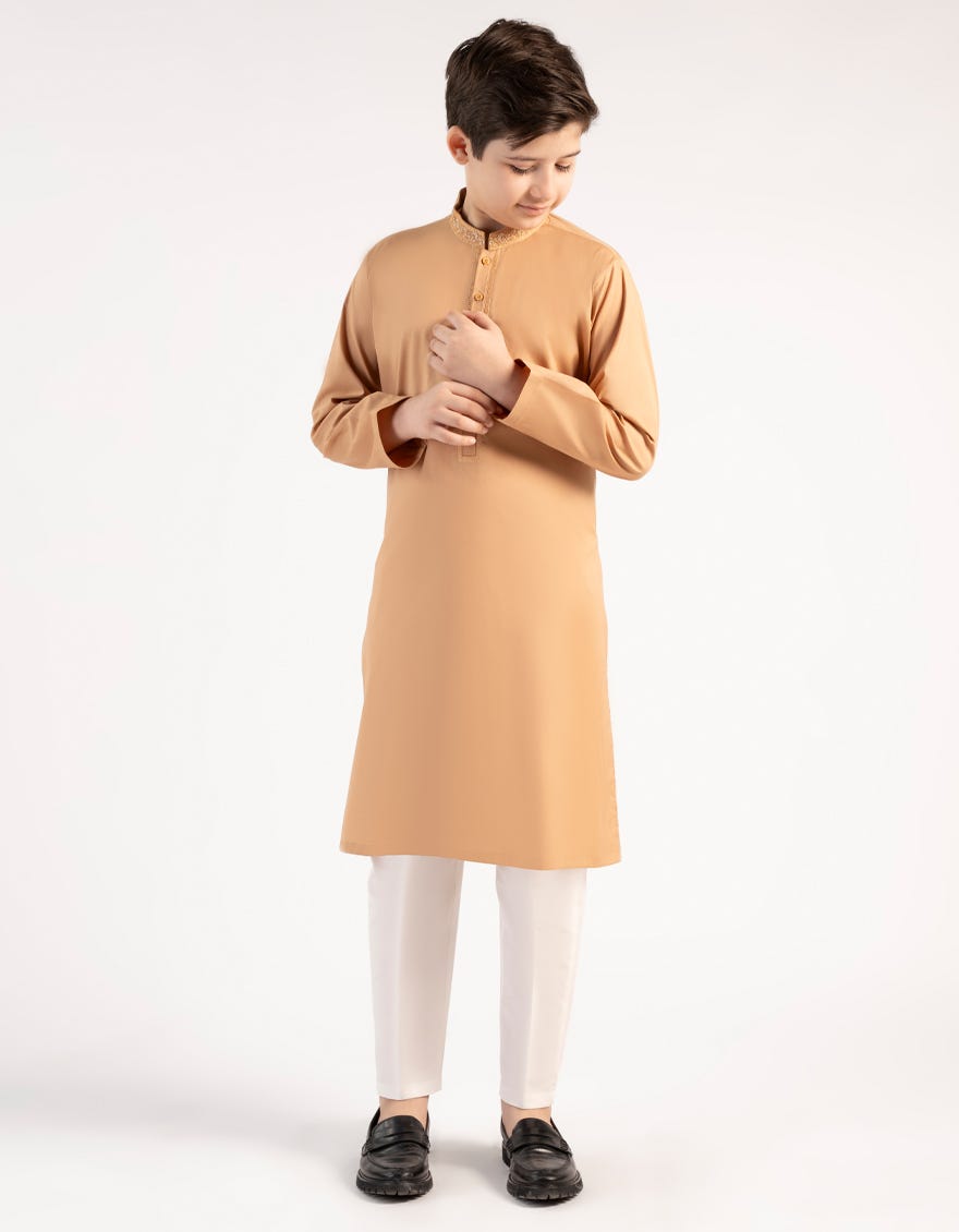 PALE ORANGE SEMI-FORMAL KURTA