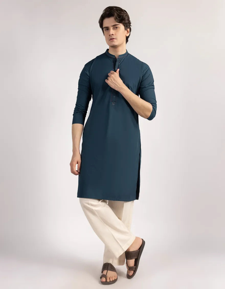 TEAL SEMI-FORMAL KURTA