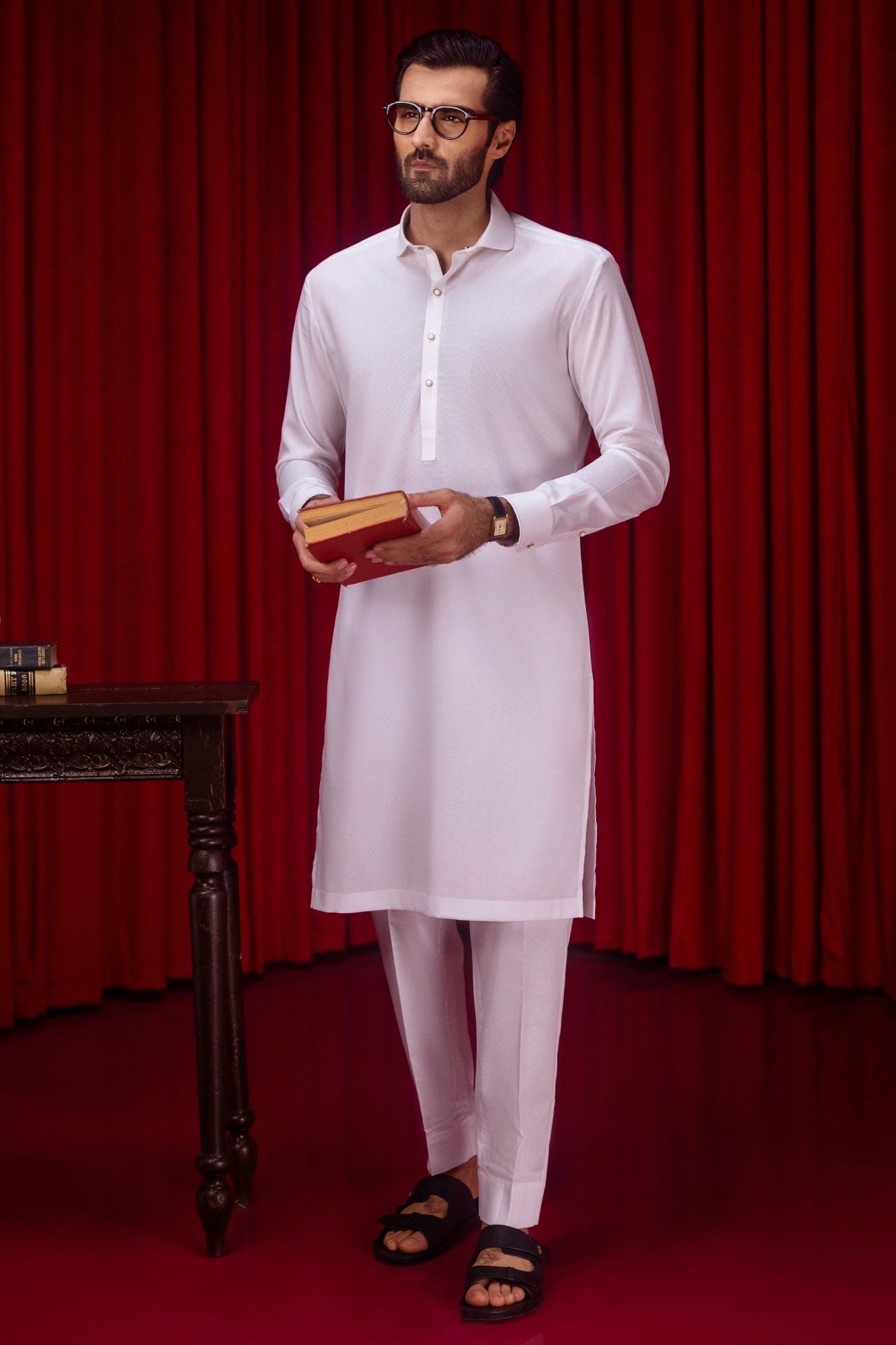 MALAWI - WHITE COTTON KURTA TROUSER