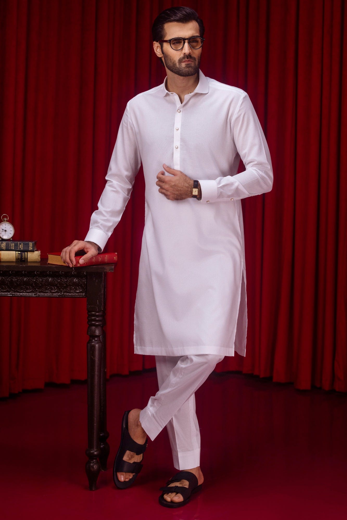 MALAWI - WHITE COTTON KURTA TROUSER