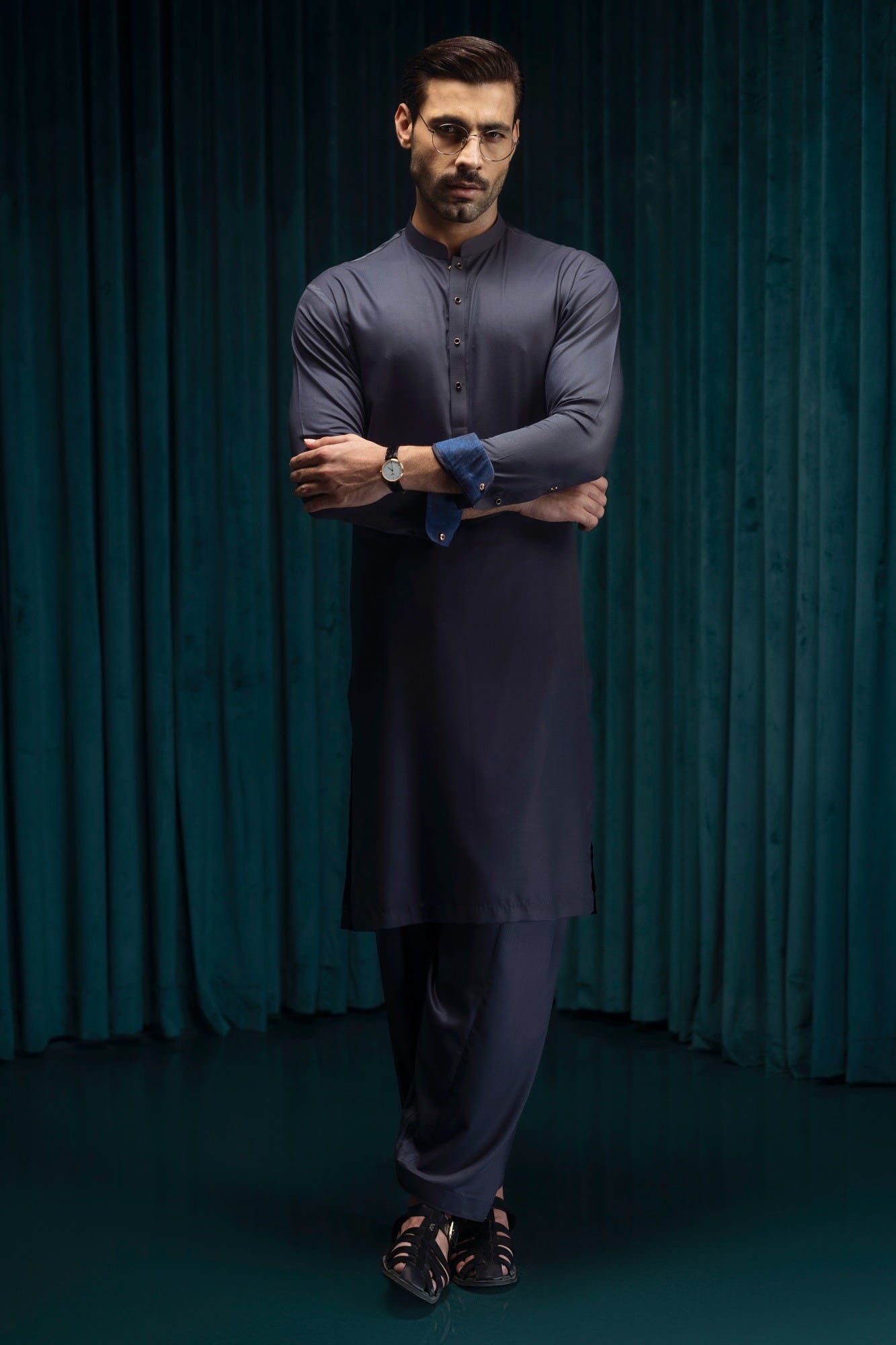 SAN RAFAEL - NAVY BLENDED EXCLUSIVE KAMEEZ SHALWAR