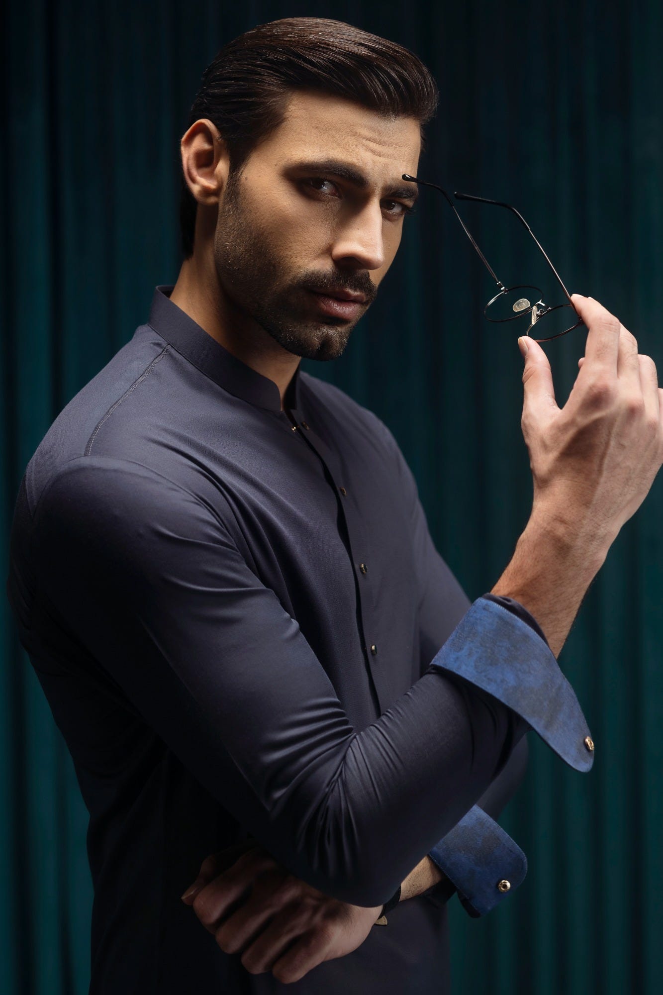 SAN RAFAEL - NAVY BLENDED EXCLUSIVE KAMEEZ SHALWAR