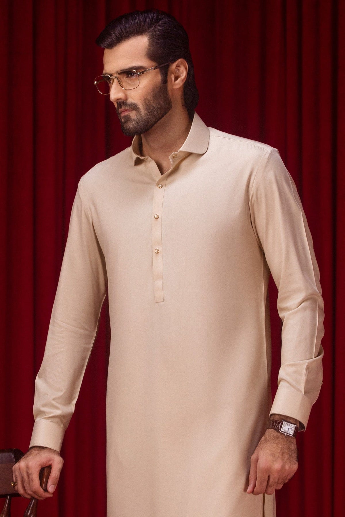 SANTA MARIA - BEIGE BLENDED EXCLUSIVE KAMEEZ SHALWAR