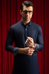 SAN CARLOS - NAVY COTTON EXCLUSIVE KAMEEZ SHALWAR