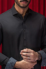 HEREFORD - BLACK BLENDED KAMEEZ SHALWAR