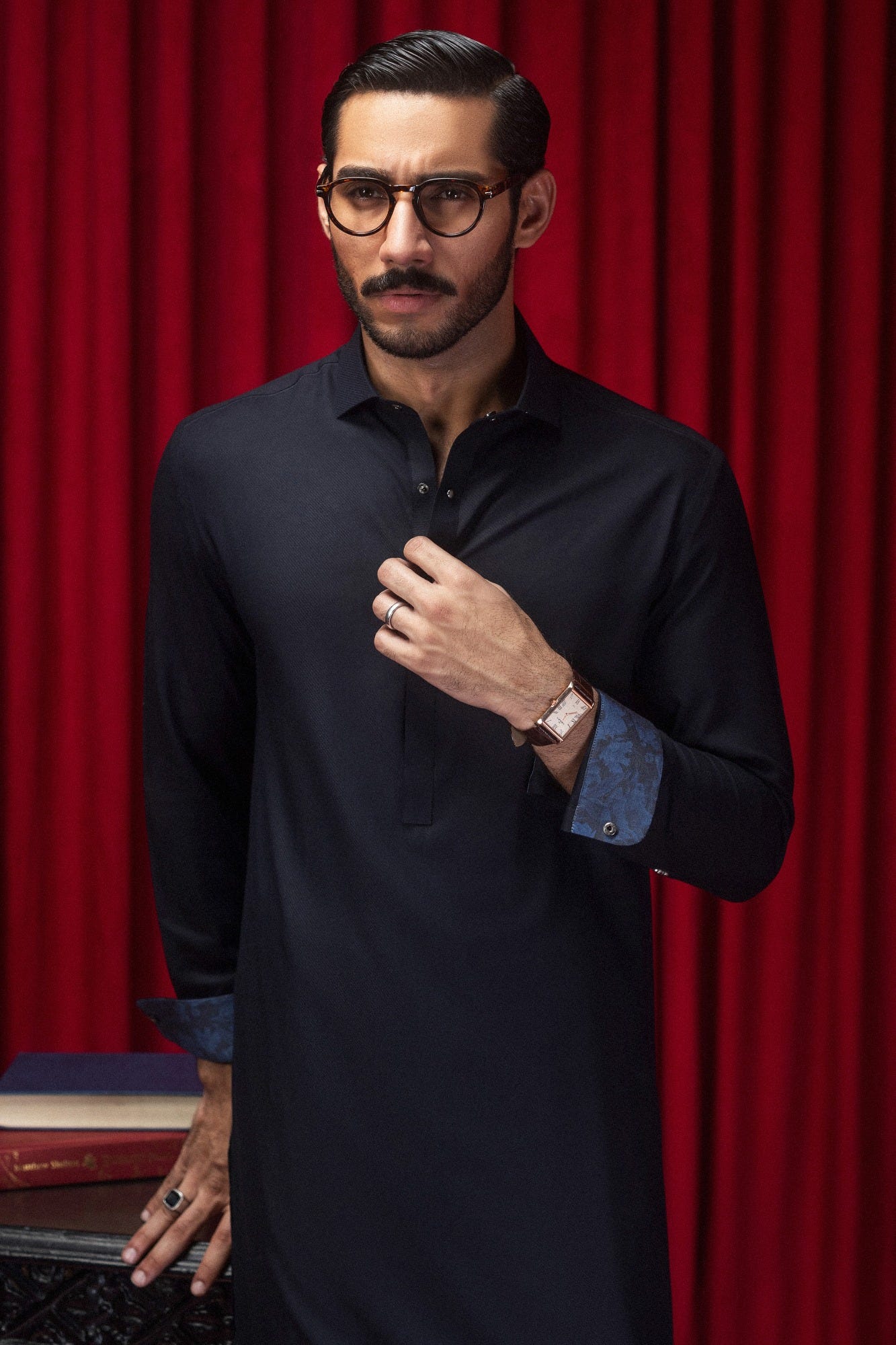 HEREFORD - NAVY BLENDED KAMEEZ SHALWAR
