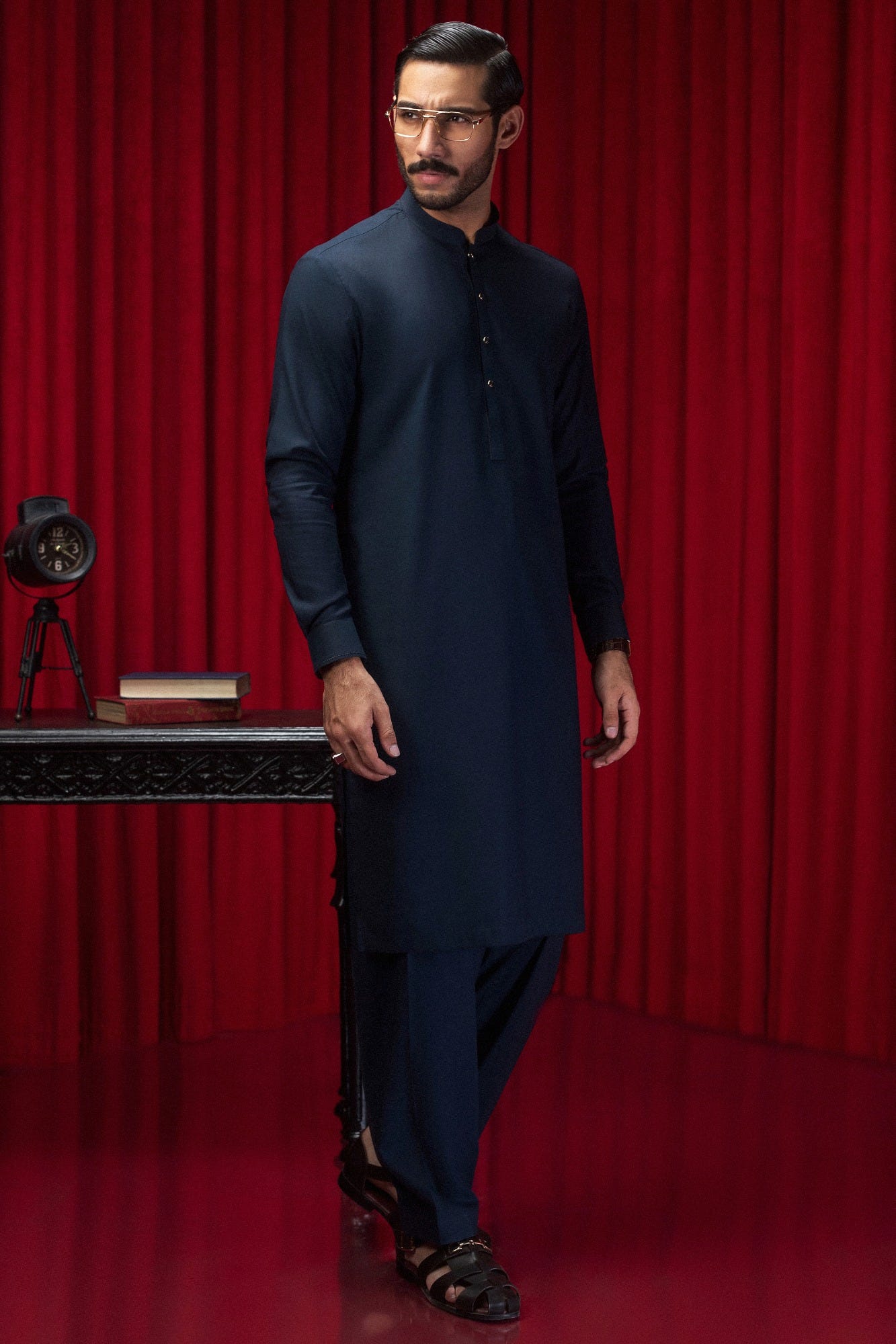 CALVIA - TEAL COTTON EXCLUSIVE KAMEEZ SHALWAR