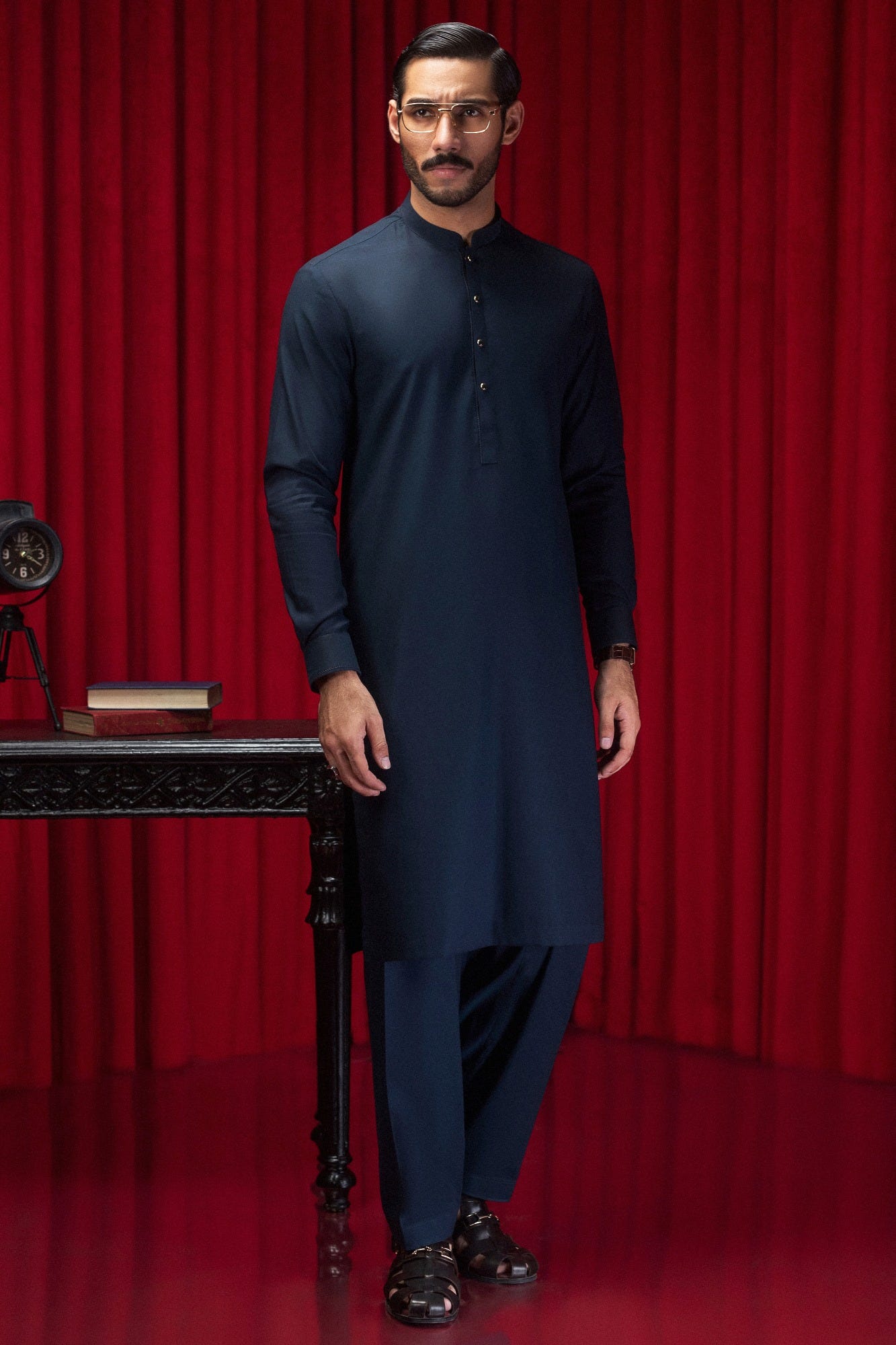 CALVIA - TEAL COTTON EXCLUSIVE KAMEEZ SHALWAR