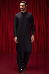 CALVIA - BLACK COTTON KAMEEZ SHALWAR