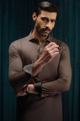COLUMBUS - BROWN BLENDED KAMEEZ SHALWAR
