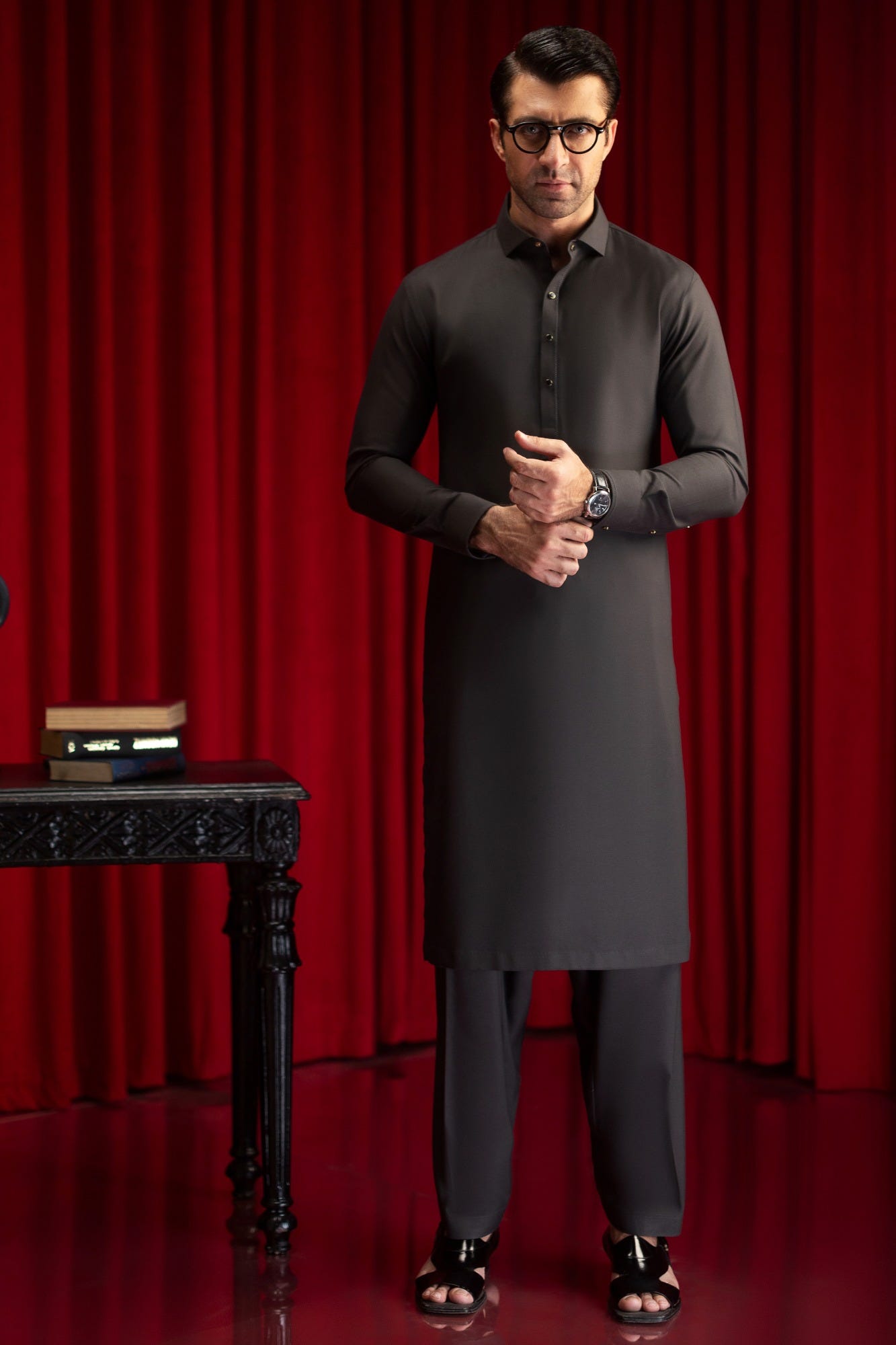 ATLANTA - DARK GREY BLENDED KAMEEZ SHALWAR