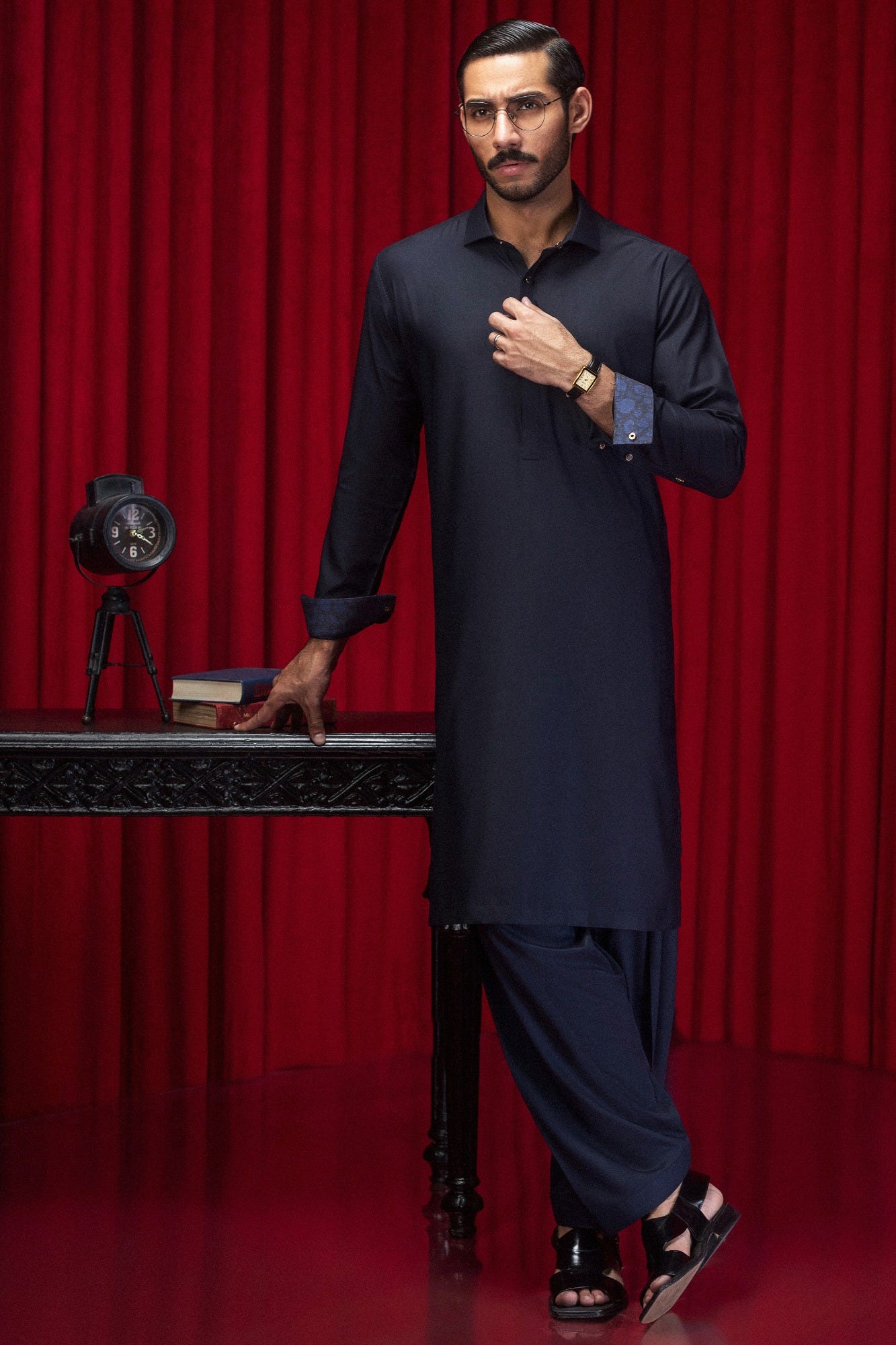 ANTI POLO - NAVY BLENDED KAMEEZ SHALWAR