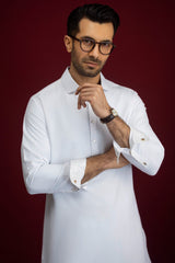 HOMBURG - WHITE BLENDED EXCLUSIVE KAMEEZ SHALWAR