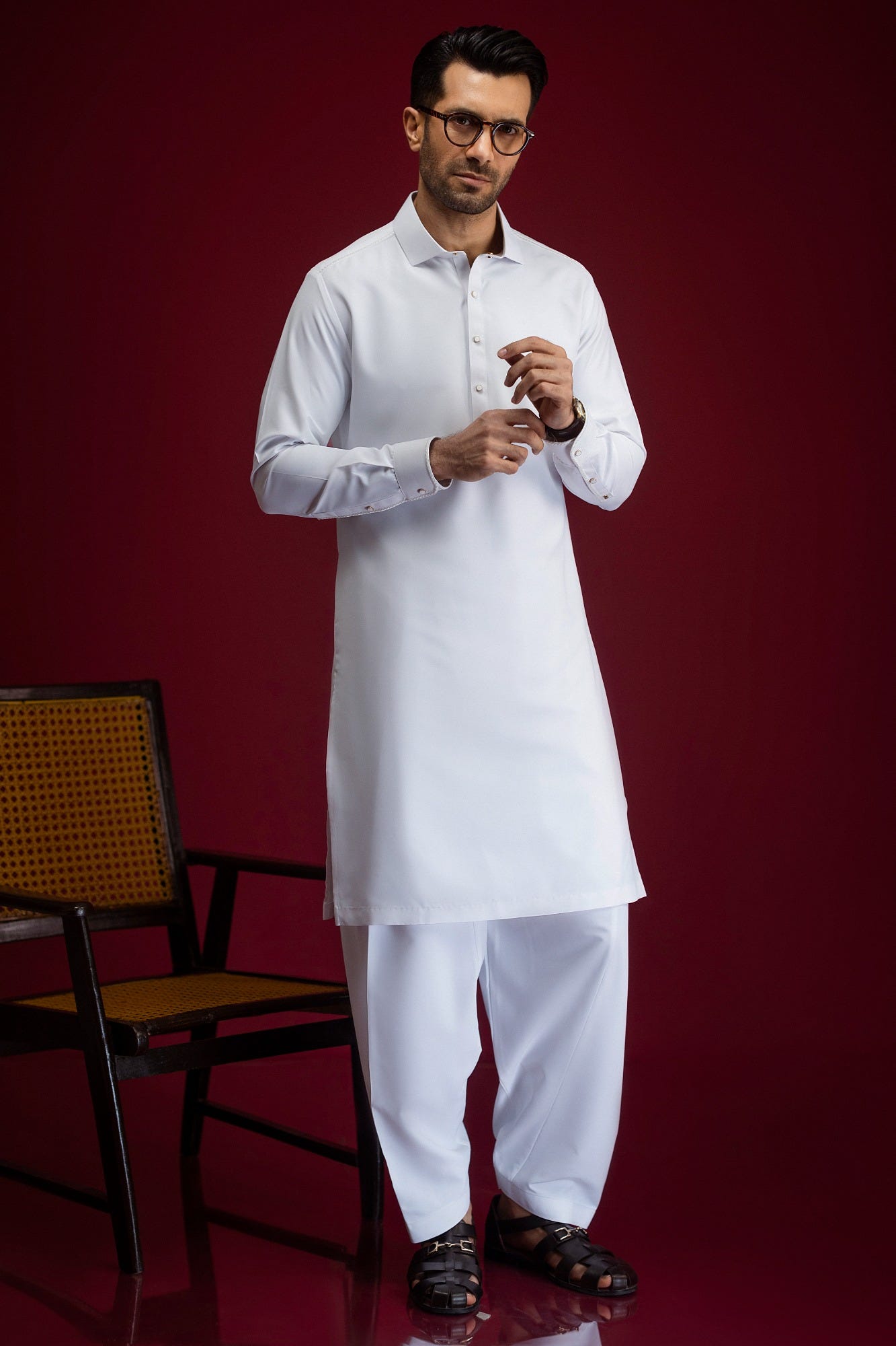 HOMBURG - WHITE BLENDED EXCLUSIVE KAMEEZ SHALWAR