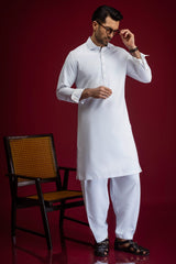 HOMBURG - WHITE BLENDED EXCLUSIVE KAMEEZ SHALWAR