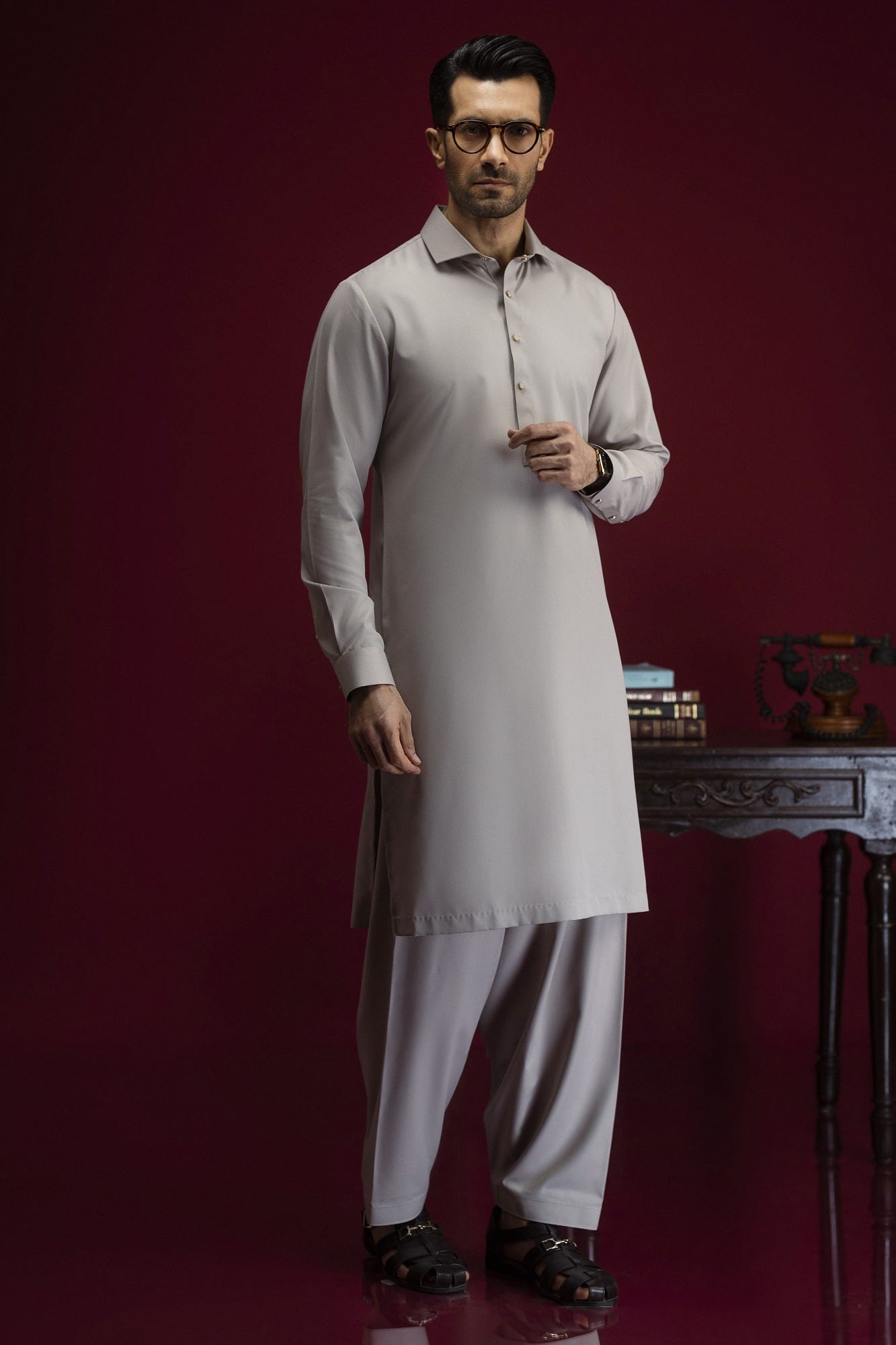 ESPO - LIME STONE BLENDED EXCLUSIVE KAMEEZ SHALWAR