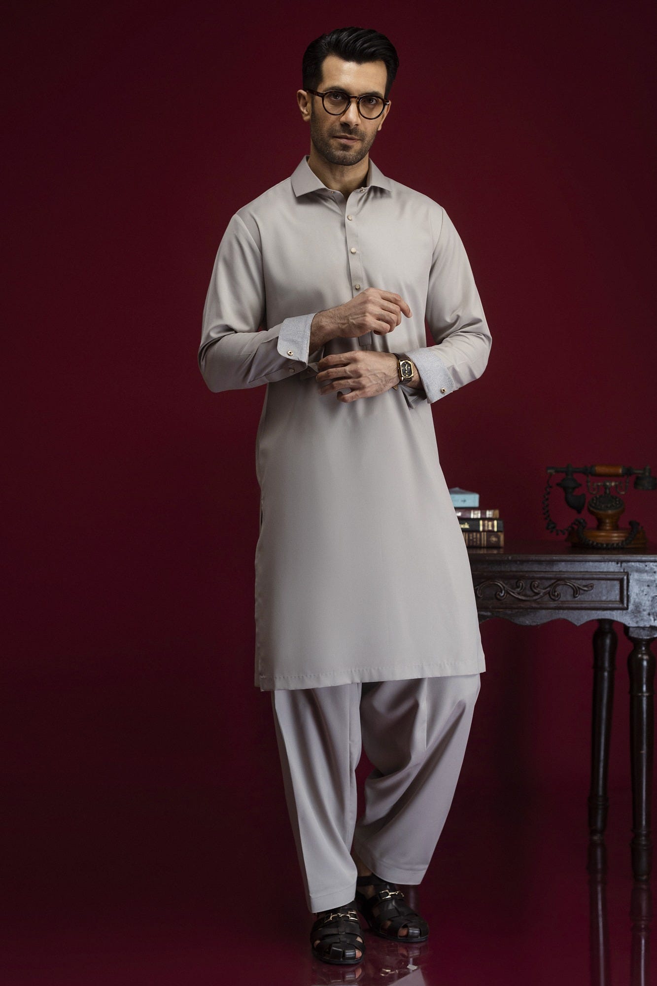 ESPO - LIME STONE BLENDED EXCLUSIVE KAMEEZ SHALWAR