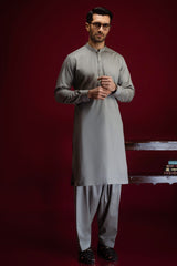 ELISTA - LIGHT OLIVE COTTON KAMEEZ SHALWAR