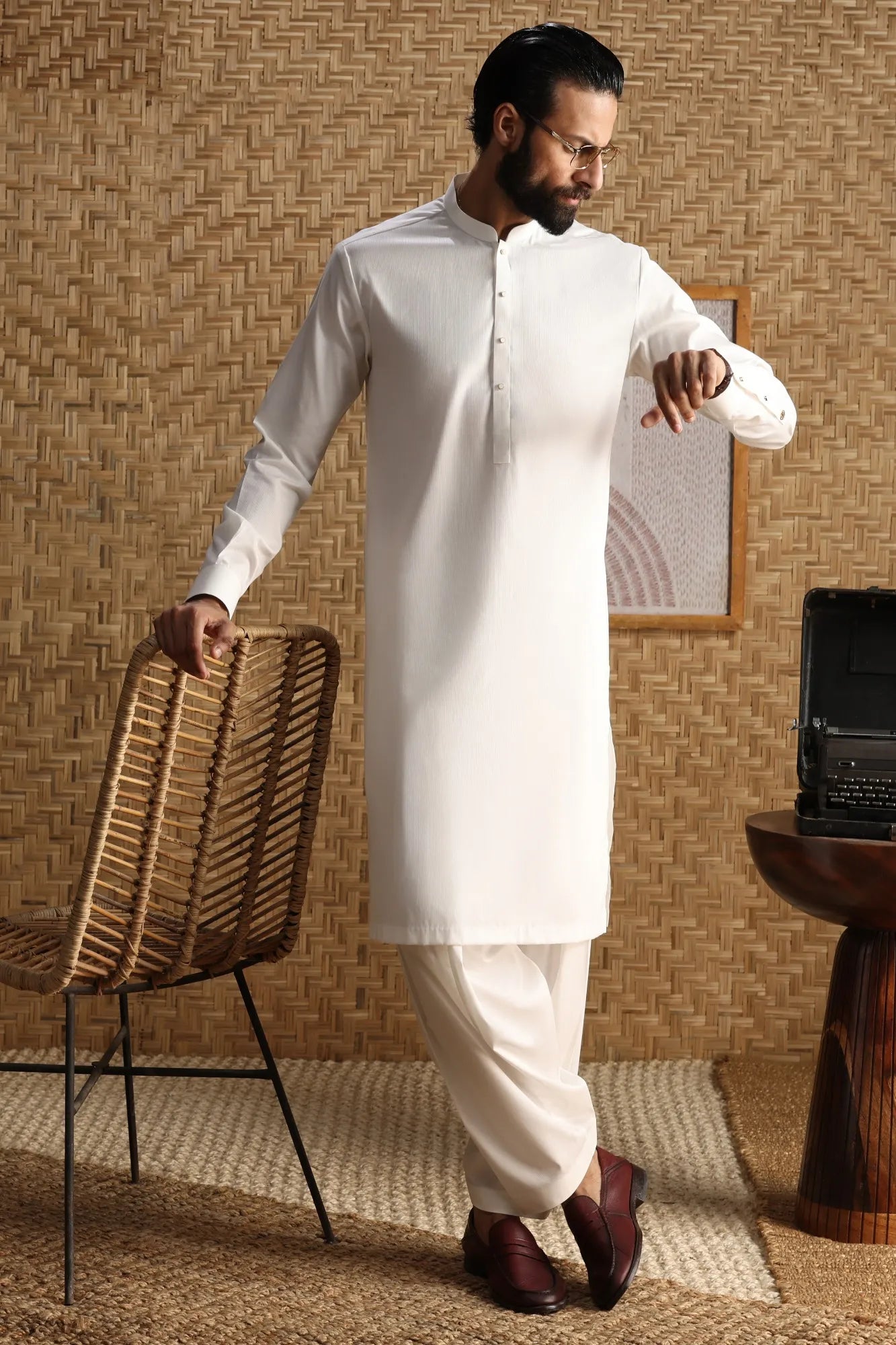 FARGO - OFF WHITE CVC EXCLUSIVE KAMEEZ SHALWAR