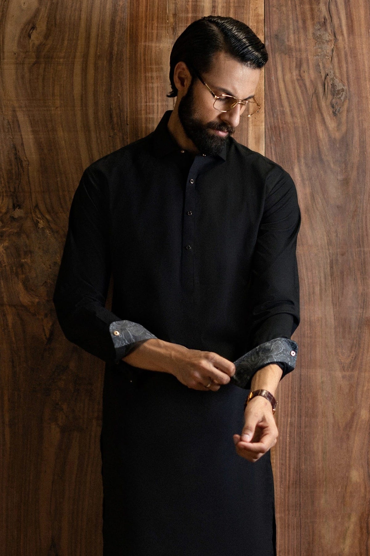 SENTOSA - BLACK COTTON EXCLUSIVE KAMEEZ SHALWAR