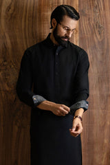 SENTOSA - BLACK COTTON EXCLUSIVE KAMEEZ SHALWAR
