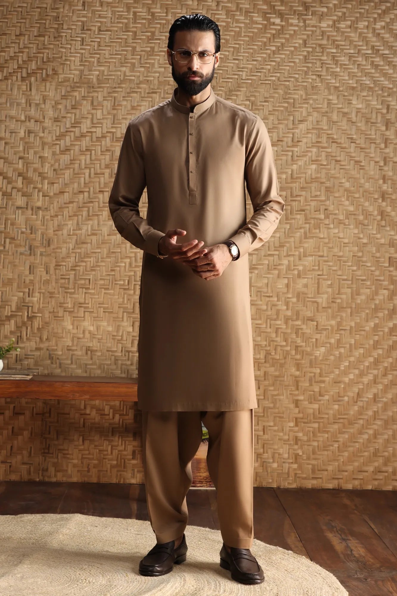 HAARLEM - KHAKI EXCLUSIVE KAMEEZ SHALWAR