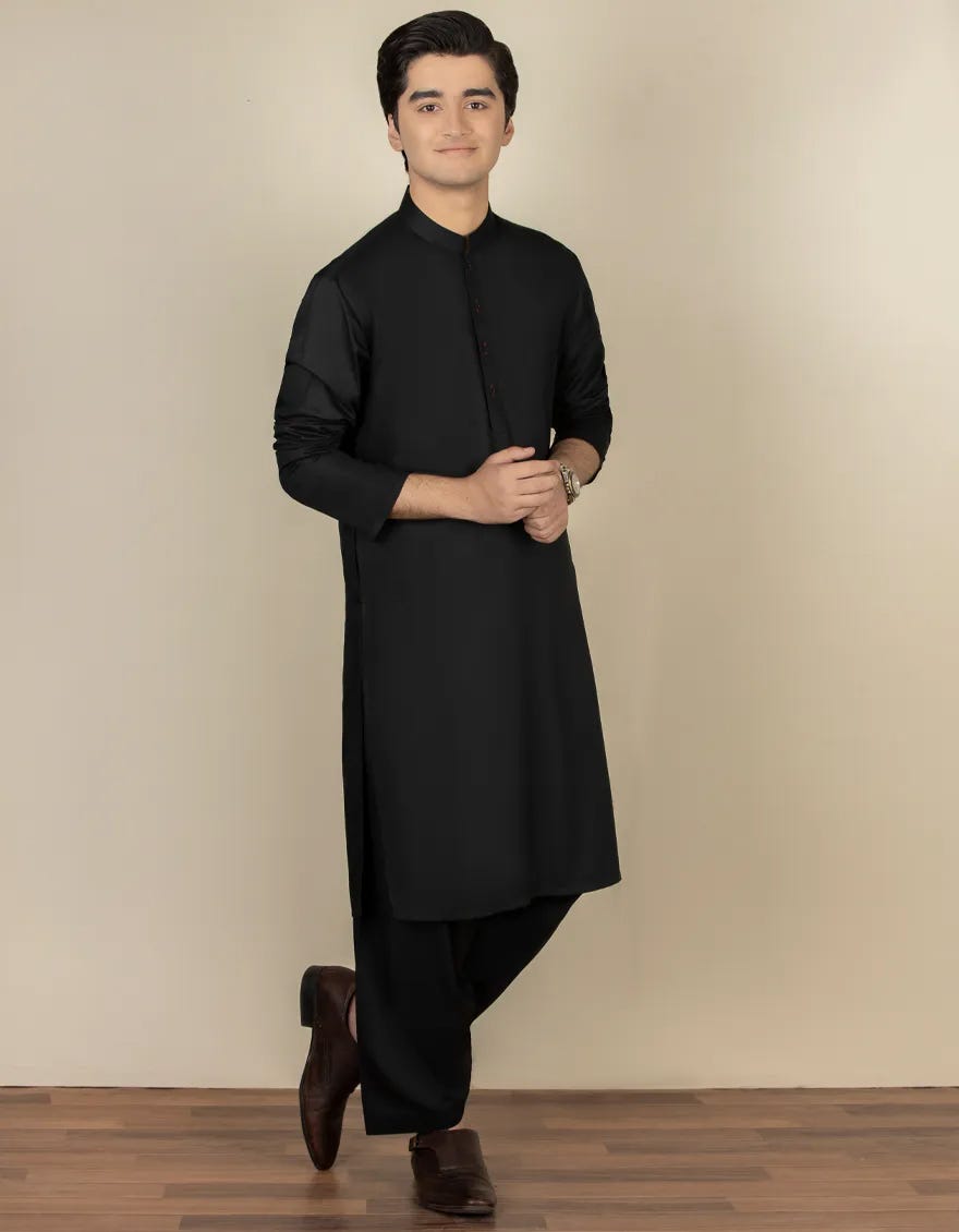 BLACK BLENDED CASUAL KAMEEZ SHALWAR