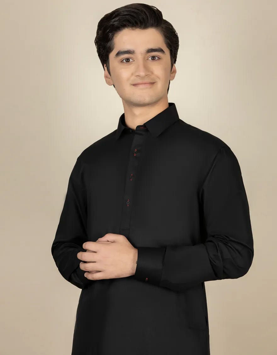 BLACK BLENDED KAMEEZ SHALWAR