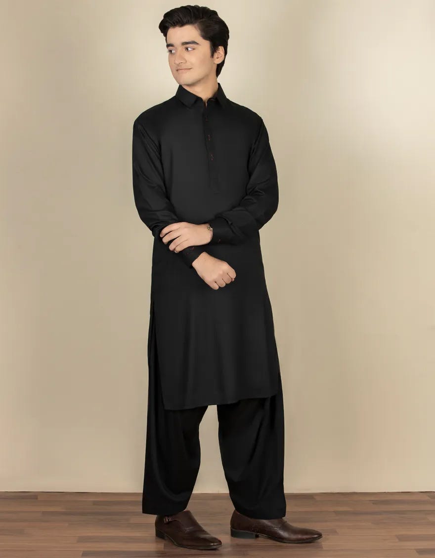 BLACK BLENDED KAMEEZ SHALWAR