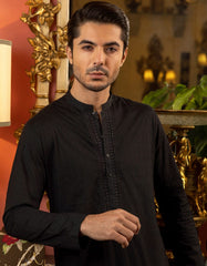 BLACK COTTON KURTA | JJK-S-40206