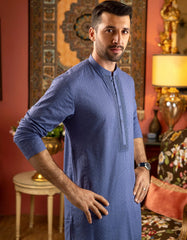 BLUE COTTON KURTA | JJK-S-40207