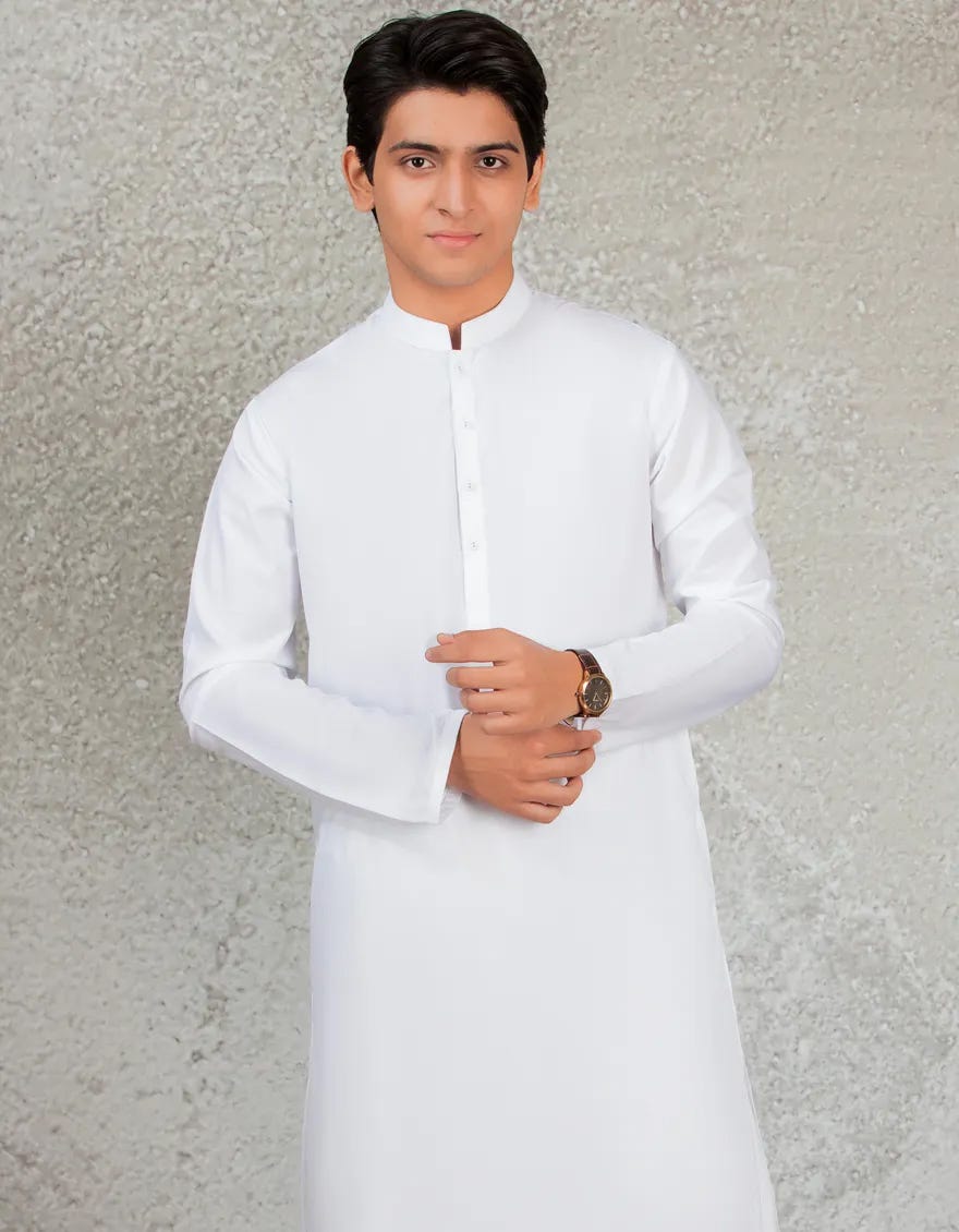 WHITE BLENDED KAMEEZ SHALWAR | JTKS-A-40223-R13-AP