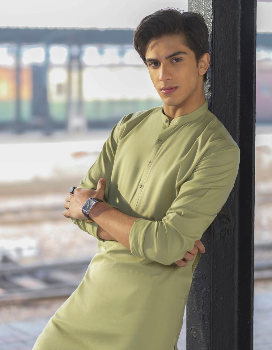 LIGHT GREEN BUNNAT KURTA | JTK-S-40237