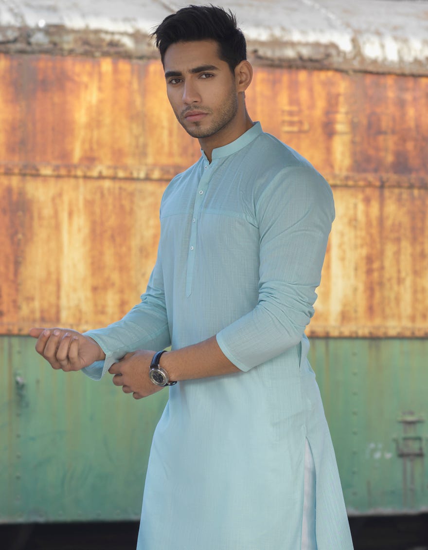 MINT COTTON KURTA | JJK-S-40247