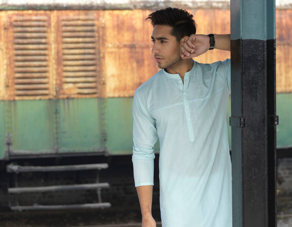 MINT COTTON KURTA | JJK-S-40247