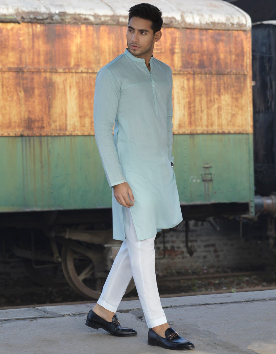 MINT COTTON KURTA | JJK-S-40247